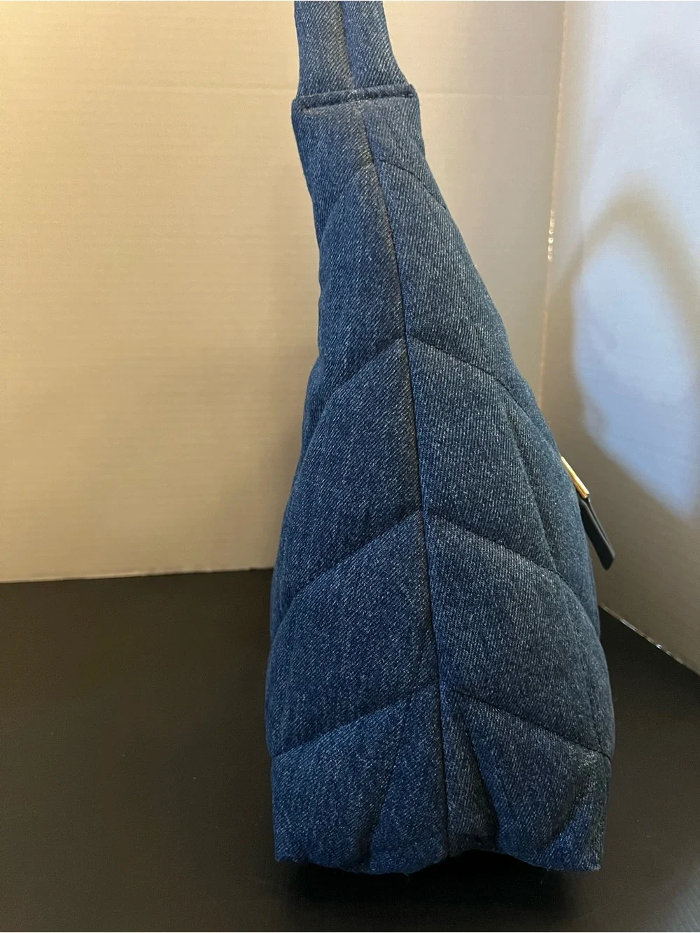 Gorgeous Karl Lagerfeld Paris Quilted Denim Hobo Bag - Blue